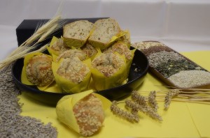 Směs celozrnných muk s vyšším obsahem vlákniny určená k výrobě celozrnných muffinů.